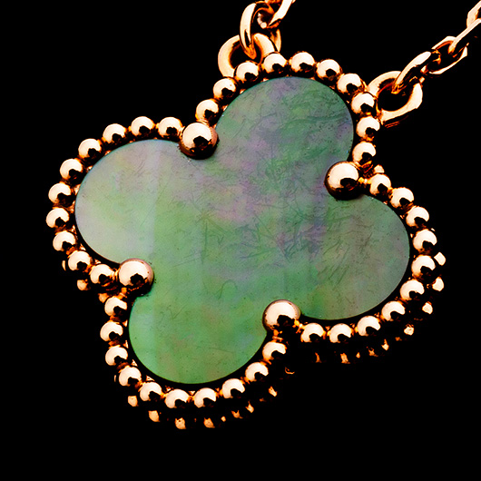 ヴァンクリーフ＆アーペル ヴィンテージ アルハンブラ ペンダント ピンクゴールド/ブラック 中古 サブカット 4枚目