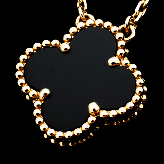 ヴァンクリーフ＆アーペル ヴィンテージ アルハンブラ ペンダント イエローゴールド/ブラック 中古 サブカット 4枚目