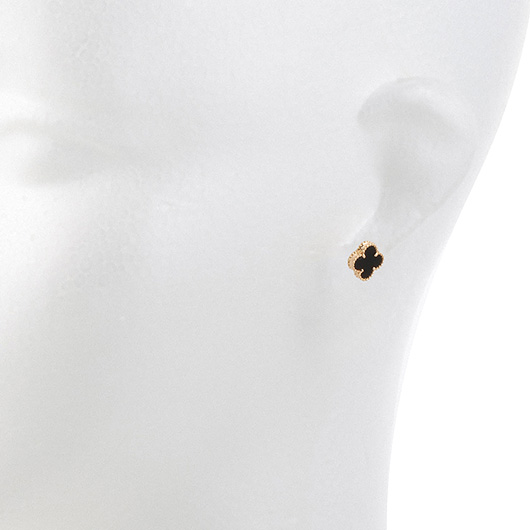 ヴァンクリーフ＆アーペル スウィート アルハンブラ ピアス イエローゴールド/ブラック 中古 サブカット 1枚目