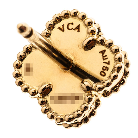 ヴァンクリーフ＆アーペル スウィート アルハンブラ ピアス イエローゴールド/ブラック 中古 サブカット 3枚目