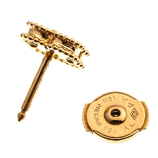 ヴァンクリーフ＆アーペル スウィート アルハンブラ ピアス イエローゴールド/ブラック 中古 サブカット 4枚目