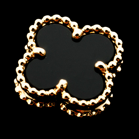 ヴァンクリーフ＆アーペル スウィート アルハンブラ ピアス イエローゴールド/ブラック 中古 サブカット 5枚目