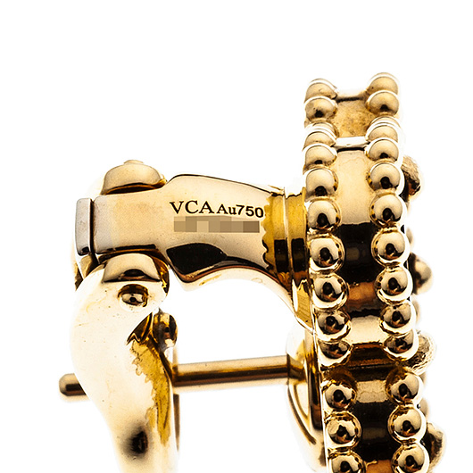 ヴァンクリーフ＆アーペル ヴィンテージ アルハンブラ ピアス VCARA44200 イエローゴールド/ブラック 中古 サブカット 3枚目