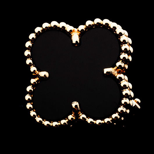 ヴァンクリーフ＆アーペル ヴィンテージ アルハンブラ ピアス VCARA44200 イエローゴールド/ブラック 中古 サブカット 5枚目