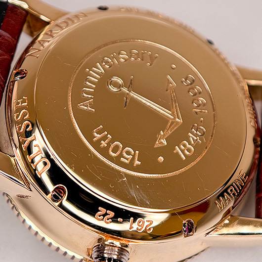 ユリス・ナルダン マリーン クロノメーター 1846 150th 261-22 ホワイト 中古 サブカット 4枚目