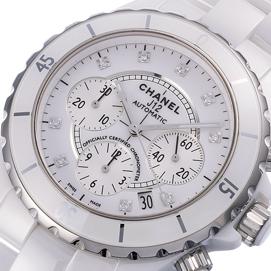シャネル J12 クロノグラフ H2009 ホワイト 中古 サブカット 1枚目