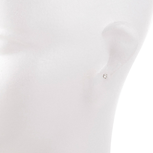 ノーブランド 一粒 ダイヤモンド スタッド ピアス 13016853 プラチナ/シルバー 新品 サブカット 1枚目