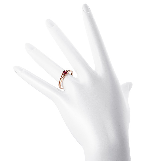 ノーブランド ルビー リング 41006353 ピンクゴールド/レッド 新品 サブカット 1枚目