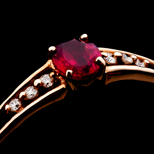 ノーブランド ルビー リング 41006353 ピンクゴールド/レッド 新品 サブカット 4枚目