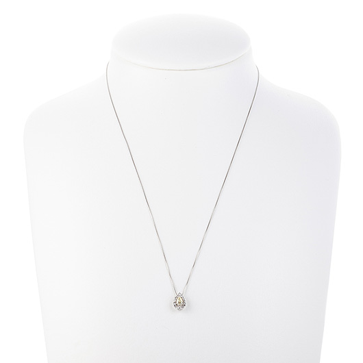 ノーブランド ダイヤモンド ネックレス 11021705 プラチナ/シルバー/イエロー 新品 サブカット 1枚目