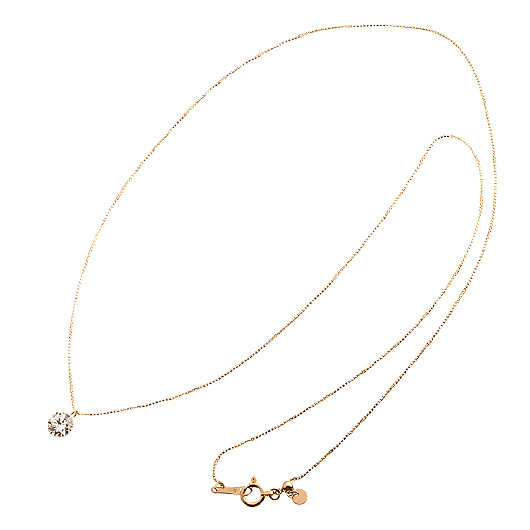 ノーブランド 一粒 ダイヤモンド ネックレス 11100024 イエローゴールド/シルバー 新品 サブカット 4枚目