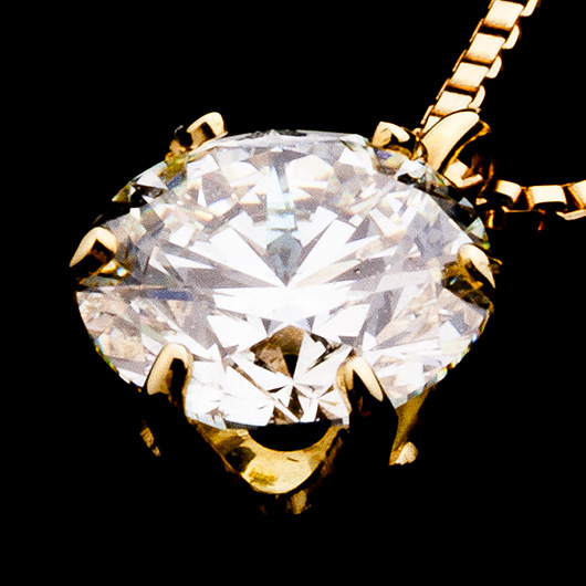 ノーブランド 一粒 ダイヤモンド ネックレス 11100024 イエローゴールド/シルバー 新品 サブカット 5枚目