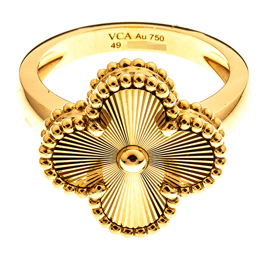 ヴァンクリーフ＆アーペル ヴィンテージ アルハンブラ リング VCARP6I349 イエローゴールド 中古 サブカット 2枚目