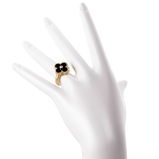 ヴァンクリーフ＆アーペル ヴィンテージ アルハンブラ リング VCARA41050 イエローゴールド/ブラック 中古 サブカット 1枚目