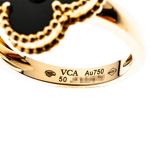 ヴァンクリーフ＆アーペル ヴィンテージ アルハンブラ リング VCARA41050 イエローゴールド/ブラック 中古 サブカット 3枚目