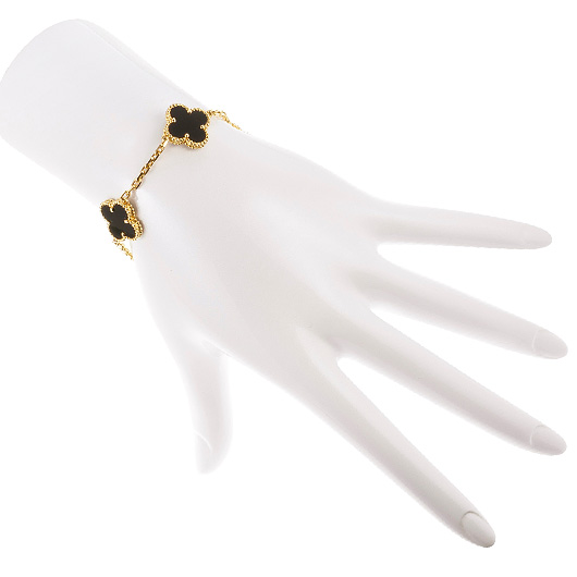 ヴァンクリーフ＆アーペル ヴィンテージ アルハンブラ ブレスレット --- イエローゴールド/ブラック 中古 サブカット 1枚目