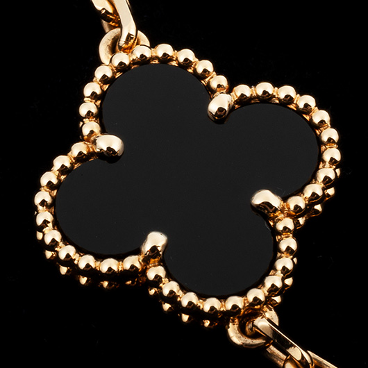 ヴァンクリーフ＆アーペル ヴィンテージ アルハンブラ ブレスレット --- イエローゴールド/ブラック 中古 サブカット 3枚目