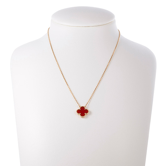 ヴァンクリーフ＆アーペル ヴィンテージ アルハンブラ ペンダント VCARD38500 イエローゴールド/オレンジ 中古 サブカット 1枚目