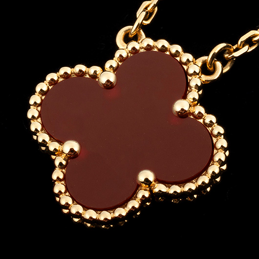 ヴァンクリーフ＆アーペル ヴィンテージ アルハンブラ ペンダント VCARD38500 イエローゴールド/オレンジ 中古 サブカット 4枚目