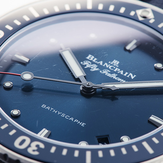 ブランパン フィフティ ファゾムス バチスカーフ 5100-1140-O52A ブルー 中古 サブカット 5枚目