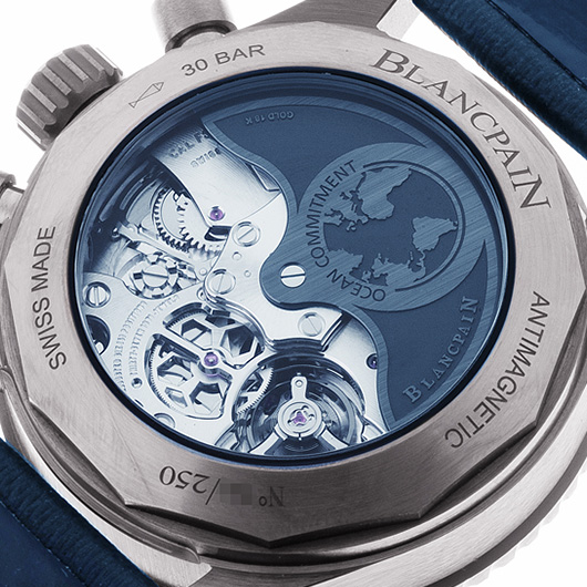 ブランパン フィフティ ファゾムス オーシャン コミットメント バチスカーフ フライバック クロノグラフ 5200-0240-52A ブルー 中古 サブカット 3枚目