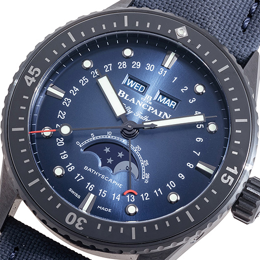 ブランパン フィフティ ファゾムス バチスカーフ コンプリート カレンダー 5054-0140-O52A ブルー 中古 サブカット 1枚目