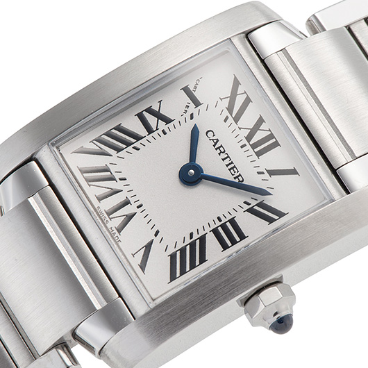 カルティエ タンクフランセーズSM W51008Q3 ホワイト 中古 サブカット 1枚目