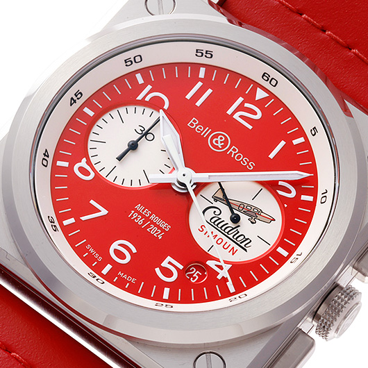 ベル＆ロス BR03 クロノ エル ルージュ BR0394-AR-ST/SCA レッド 中古 サブカット 1枚目