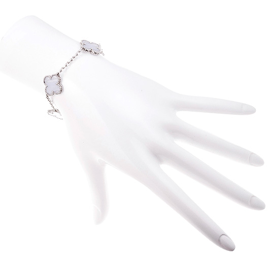 ヴァンクリーフ＆アーペル ヴィンテージ アルハンブラ ブレスレット ホワイトゴールド/ブルー 中古 サブカット 1枚目