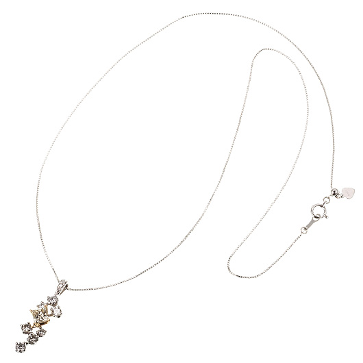 ノーブランド ダイヤモンド ネックレス 13100407 プラチナ/イエローゴールド 新品 サブカット 4枚目