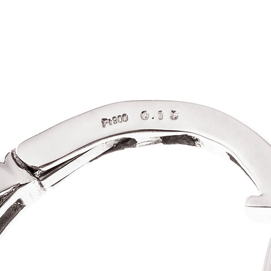 ノーブランド ダイヤモンド フープ ピアス 13100235 プラチナ/シルバー 新品 サブカット 4枚目