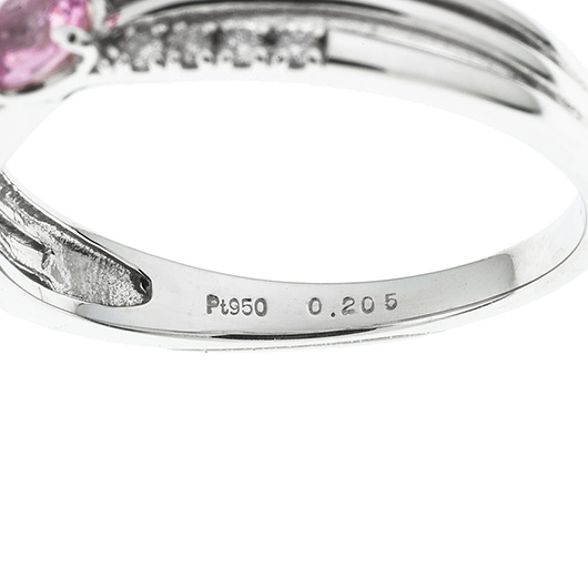 ノーブランド パパラチア サファイヤ リング 42005602 プラチナ/オレンジ・ピンク 新品 サブカット 3枚目