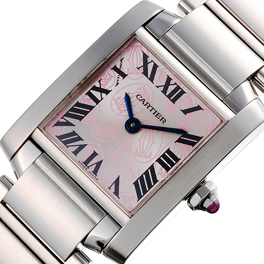 カルティエ タンクフランセーズSM W51031Q3 シルバー/ピンク 中古 サブカット 1枚目