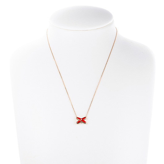 ショーメ ジュ ドゥ リアン ペンダント --- ピンクゴールド/レッド 中古 サブカット 1枚目