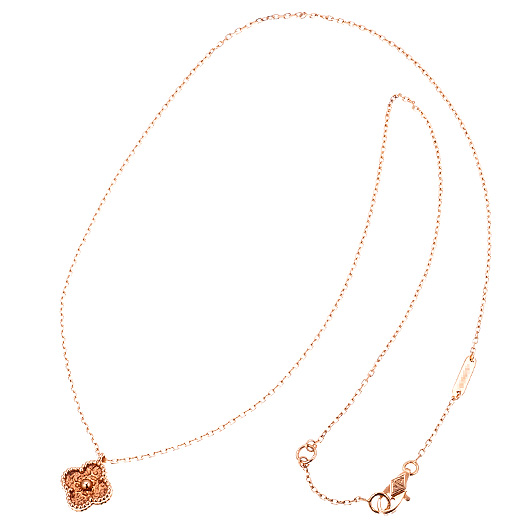 ヴァンクリーフ＆アーペル スウィート アルハンブラ ペンダント ピンクゴールド 中古 サブカット 2枚目