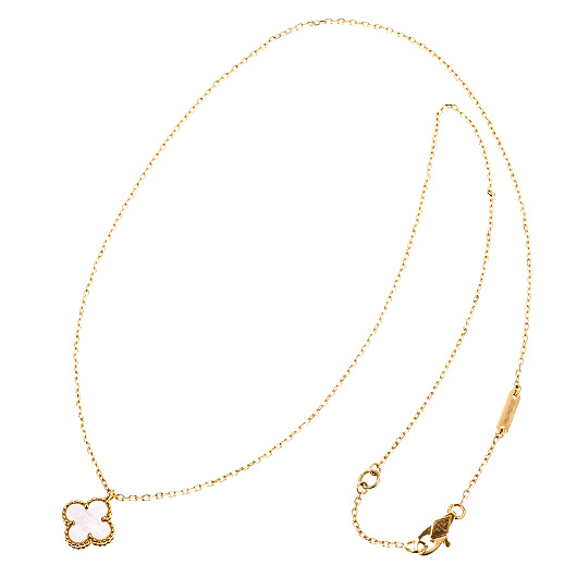 ヴァンクリーフ＆アーペル スウィート アルハンブラ ペンダント VCARF69100 イエローゴールド/ホワイト 中古 サブカット 2枚目