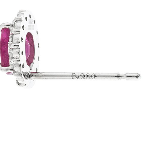 ノーブランド ルビー スタッド ピアス 4715860 プラチナ/レッド 新品 サブカット 3枚目