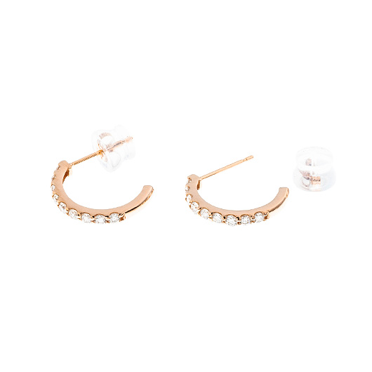 ノーブランド ダイヤモンド ピアス 4015900 ピンクゴールド 新品 サブカット 3枚目