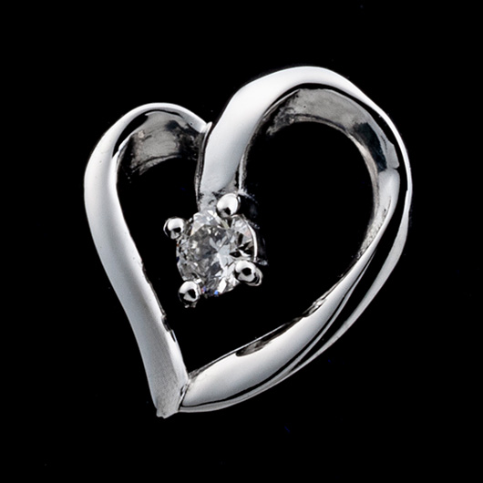 ノーブランド ダイヤモンド ハート ピアス 4734390 プラチナ 新品 サブカット 5枚目