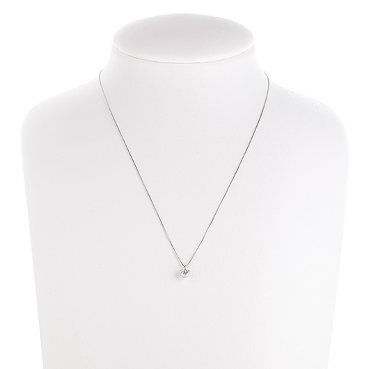 ノーブランド 一粒 ダイヤモンド ネックレス 4647310 プラチナ 新品 サブカット 1枚目