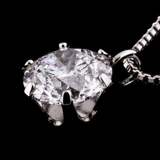 ノーブランド 一粒 ダイヤモンド ネックレス 4647310 プラチナ 新品 サブカット 5枚目