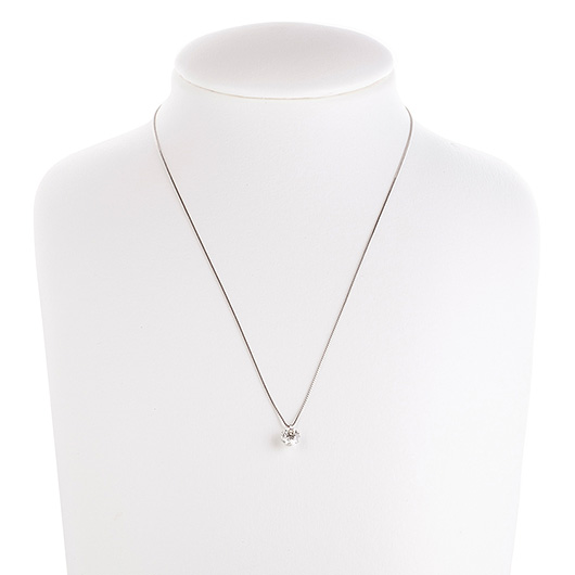 ノーブランド 一粒 ダイヤモンド ネックレス 4658270 プラチナ 新品 サブカット 1枚目