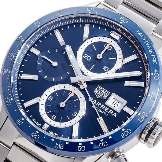 タグ・ホイヤー カレラ キャリバー16 クロノグラフ CBM2112.BA0651 ブルー 中古 サブカット 1枚目