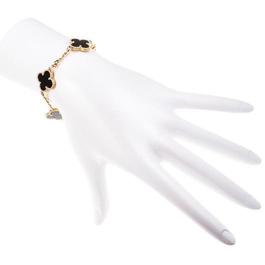 ヴァンクリーフ＆アーペル ヴィンテージ アルハンブラ ブレスレット イエローゴールド/ブラック 中古 サブカット 1枚目