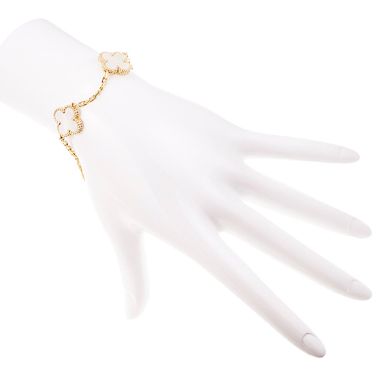 ヴァンクリーフ＆アーペル ヴィンテージ アルハンブラ ブレスレット イエローゴールド/ホワイト 中古 サブカット 1枚目