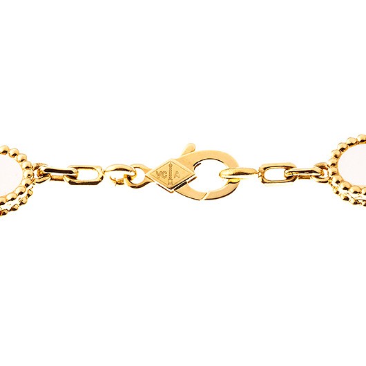 ヴァンクリーフ＆アーペル ヴィンテージ アルハンブラ ブレスレット イエローゴールド/ホワイト 中古 サブカット 2枚目