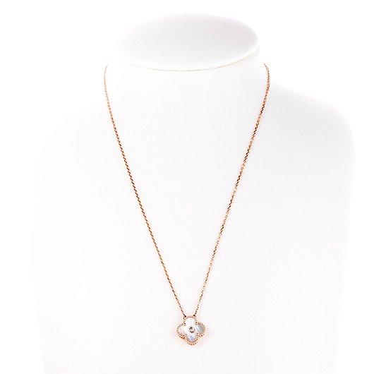 ヴァンクリーフ＆アーペル ヴィンテージ アルハンブラ ペンダント ピンクゴールド/ホワイト 中古 サブカット 1枚目