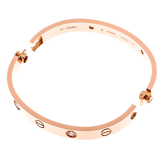 カルティエ ラブ ブレスレット クラシック ピンクゴールド 中古 サブカット 4枚目