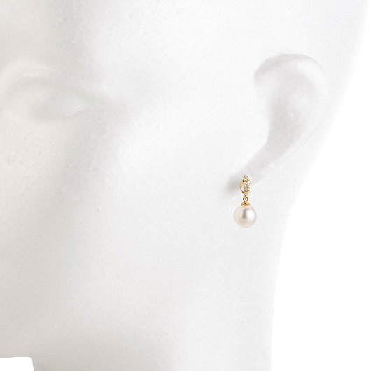 ノーブランド アコヤ真珠 ピアス 1457578 イエローゴールド/ホワイト 新品 サブカット 1枚目