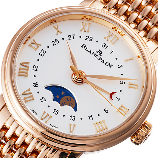 ブランパン ヴィルレ デイト ムーンフェイズ 6106-3642-MMB シルバー 中古 サブカット 1枚目